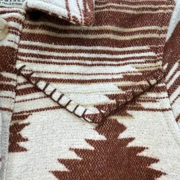 Idyllwind Shacket Women's Xs Brown Cream Southwester Print Western Gear Wool - Picture 11 of 12